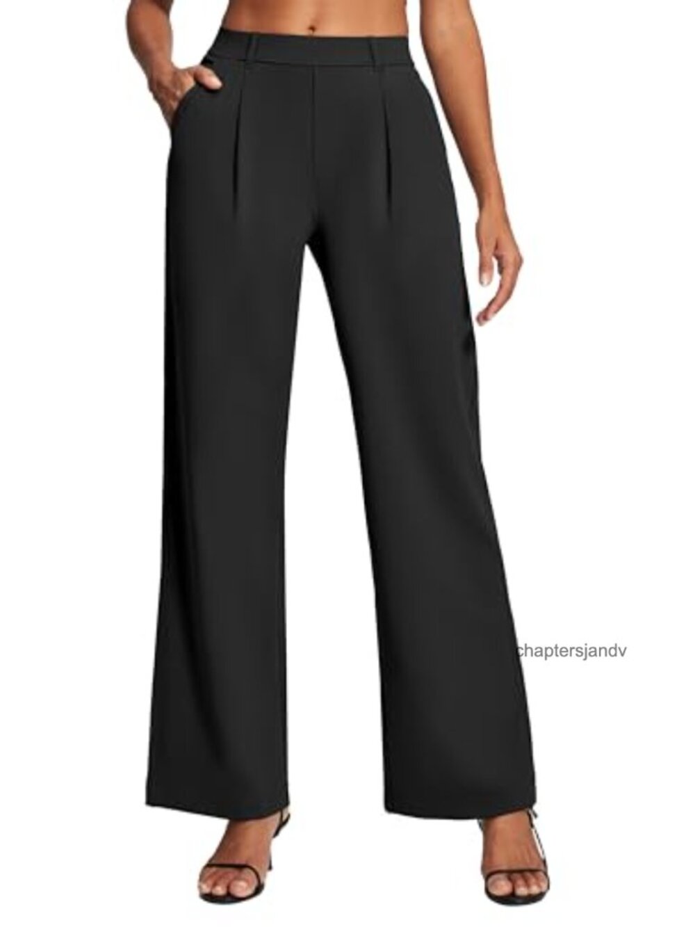 Womens Wide Leg Dress Pants High Waist Pull On Stretchy Work Trousers